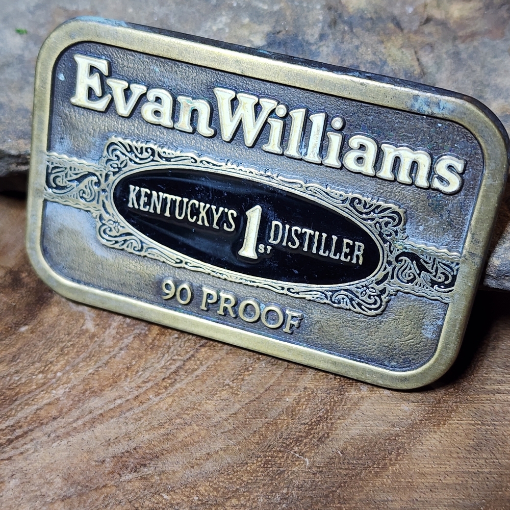 Vintage Evan Williams Metal Belt Buckle